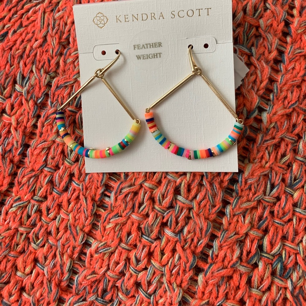 Kendra Scott gold drop neon earrings